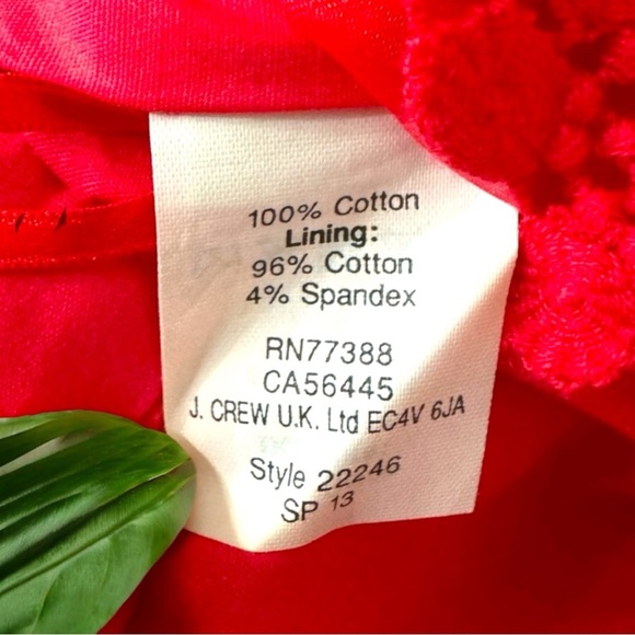 J. CREW Red Lace Daisies Scalloped Edge High Waisted Mini Skirt - Size 00 - Picture 8 of 11